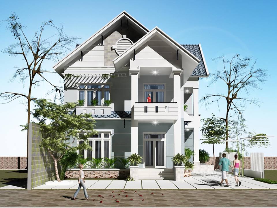 Biệt thự phong cách Châu Âu (phối cảnh 3D)